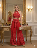 Women's Vintage Printed Holiday Casual Three-Piece Suits