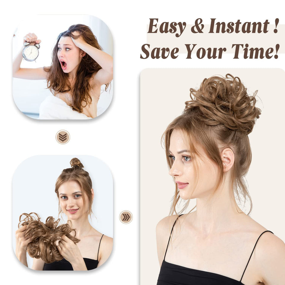 Curly Messy Bun Extension