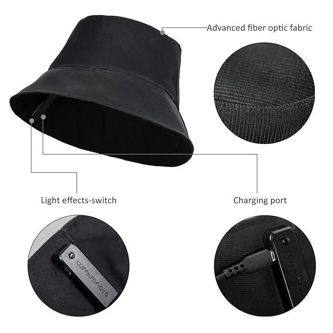 USB Rechargeable LED Rave Bucket Hat