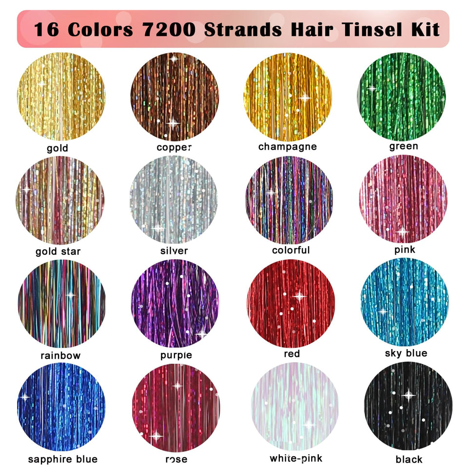 16-Color Fairy Hair Tinsel Kit