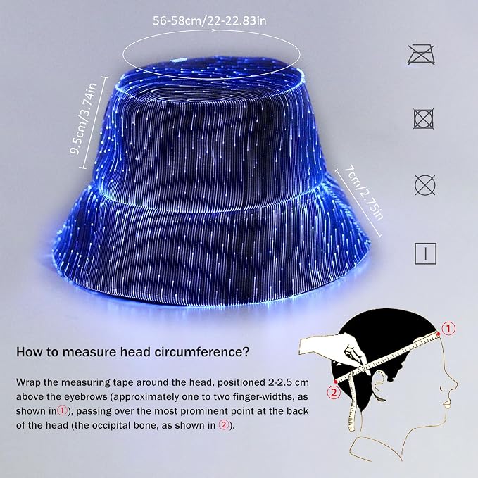 USB Rechargeable LED Rave Bucket Hat