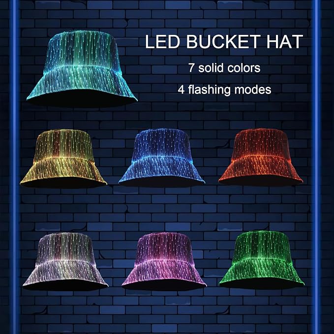 USB Rechargeable LED Rave Bucket Hat