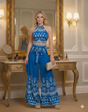 Women's Vintage Printed Holiday Casual Three-Piece Suits