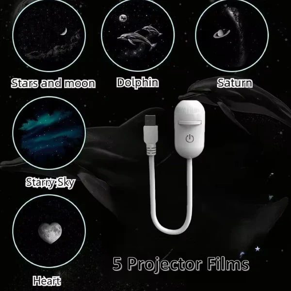 2-in-1 Mini Galaxy Star Projector Night Light